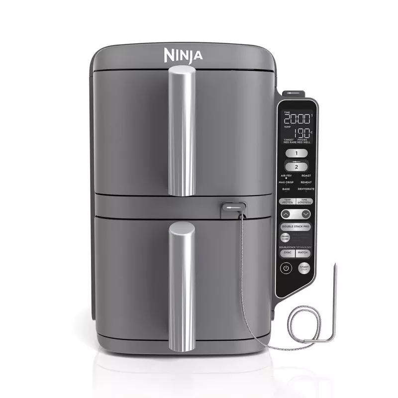 Ninja Double Stack XL Freidora de aire 2 compartimentos con sonda de temperatura SmartCook 9,5 L SL451EU