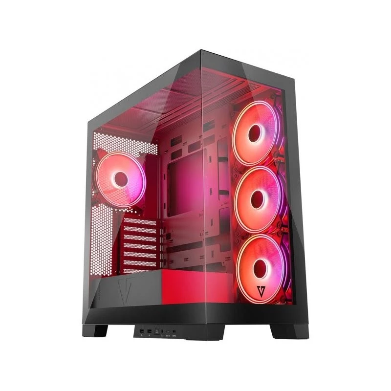 Caja de PC MODECOM Volcano SPACE APEX ARGB Midi Tower, cristal templado, USB-C, compatible con ATX/microATX/Mini-ITX, GPU hasta 430 mm, disipador de CPU hasta 180 mm