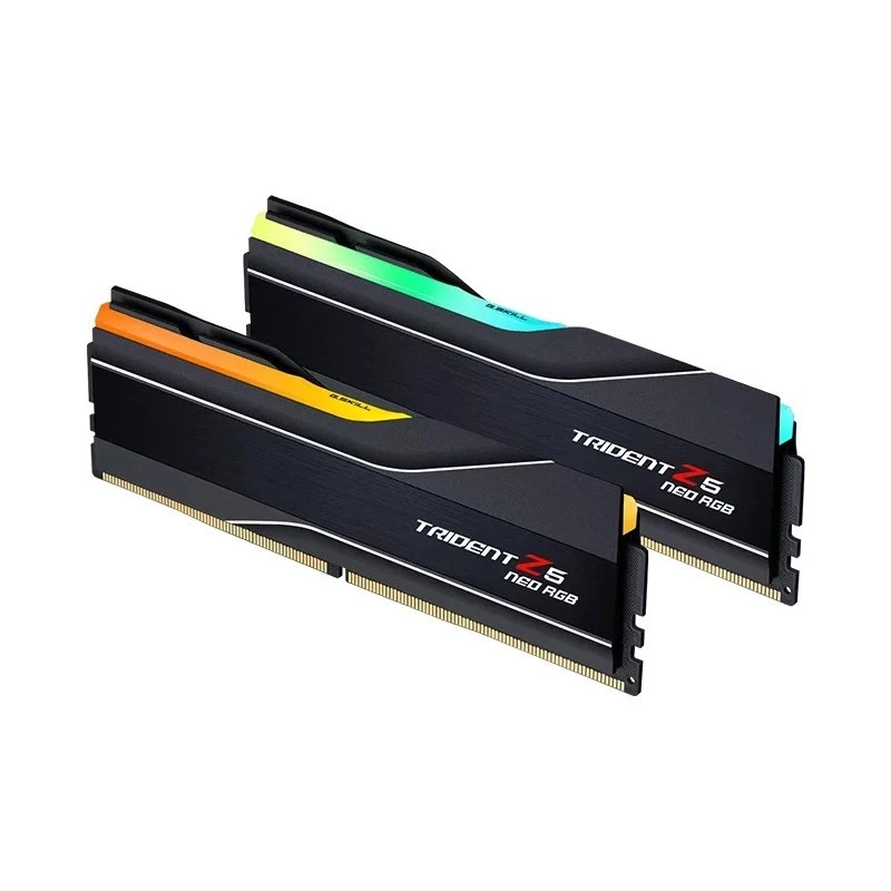 DIMM 32 GB DDR5-6400 (2x 16 GB) kit dual, memoria RAM negra, F5-6400J3039G16GX2-TZ5NR, Trident Z5 Neo RGB, AMD EXPO