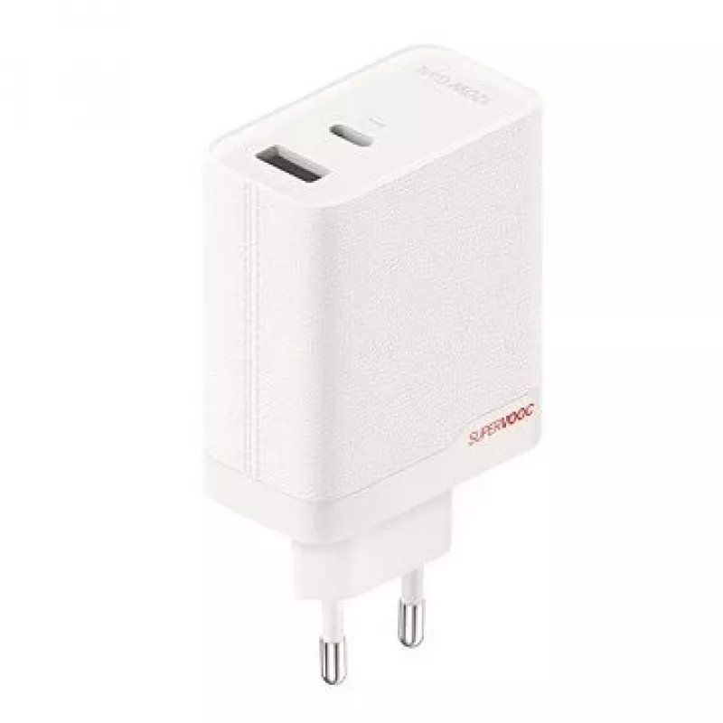 Cargador ONEPLUS SUPERVOOC 120W de doble puerto con cable, 120 W de potencia total, 1x USB-C + 1x USB-A, 100–240 V, 145 g, blanco
