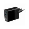 Cargador Gembird TA-UC-PDQC30LCD-BK-02 para dispositivos móviles universal negro AC carga rápida interior