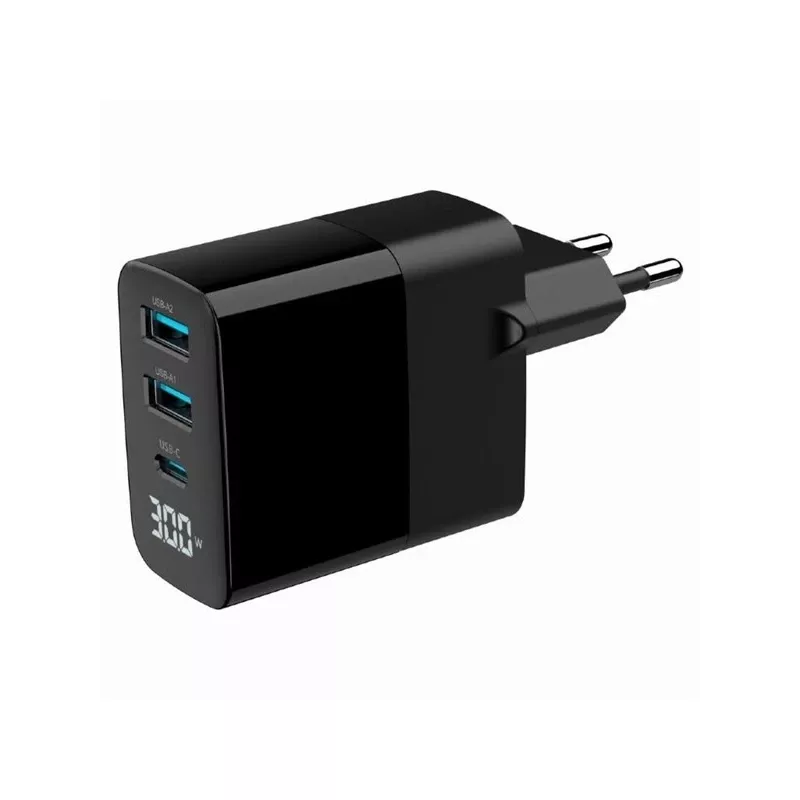 Cargador Gembird TA-UC-PDQC30LCD-BK-02 para dispositivos móviles universal negro AC carga rápida interior
