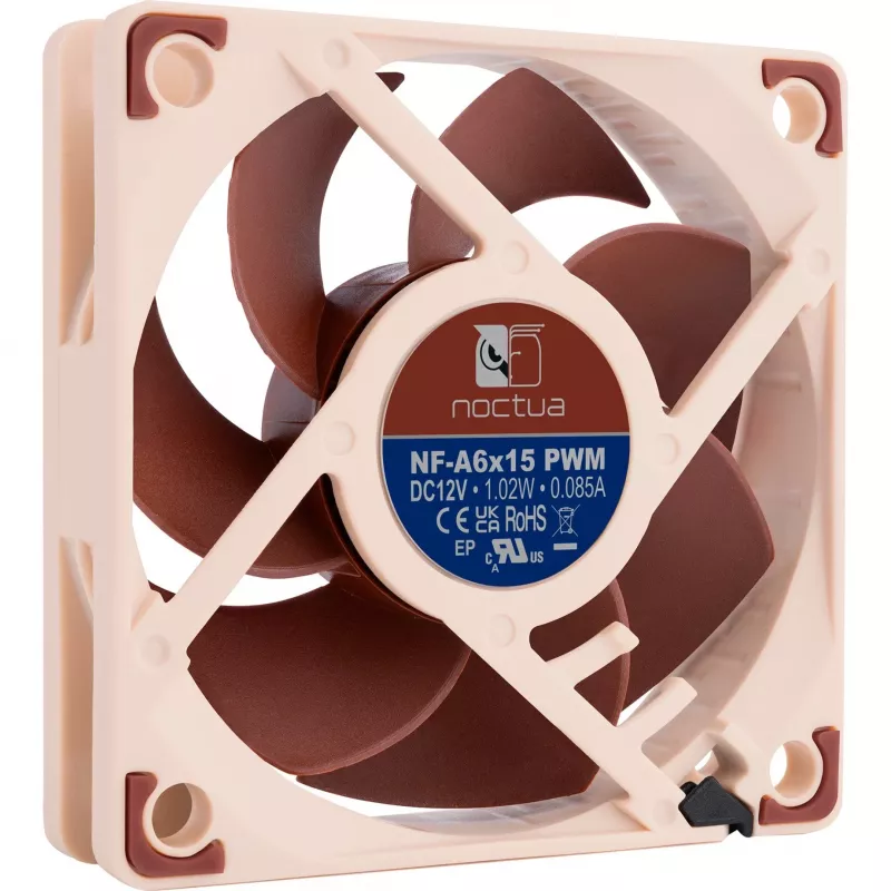 Ventilador de caja Noctua NF-A6x15 PWM 60mm, control PWM, diseño silencioso