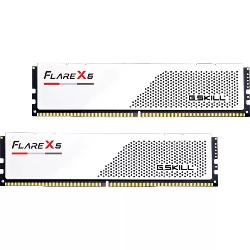 DIMM 64 GB DDR5-6000 (2x 32 GB) Dual-Kit, memoria RAM blanca, F5-6000J3636F32GX2-FX5W, Flare X5, INTEL XMP, AMD EXPO