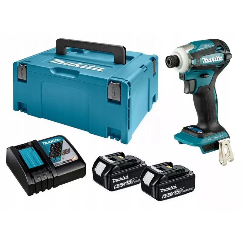 Makita DTD173RTJ atornillador de impacto a batería, 3600 rpm, con baterías, cargador y maletín, azul/negro
