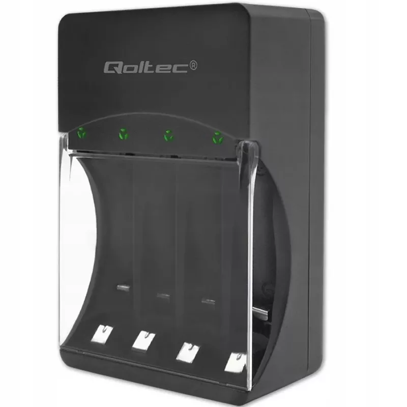 Cargador de baterías QOLTEC 50653 para baterías Ni-MH AAA (R03) y AA (R6), entrada 220–240 V, salida 1,2 V
