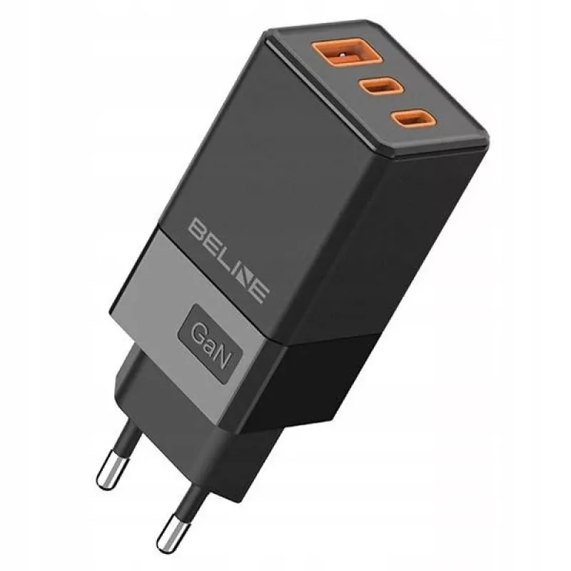 Cargador Beline BELI02750 65W GaN con 2×USB-C y 1×USB-A