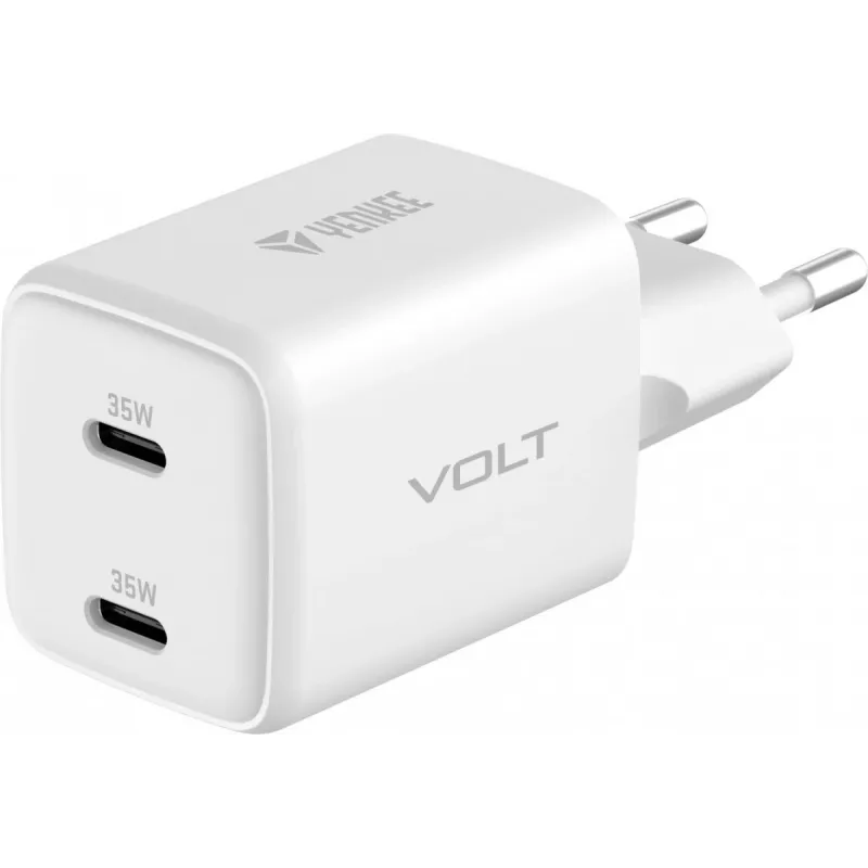 Cargador de pared USB-C YENKEE G35D 2x18W Power Delivery 3.0 3A