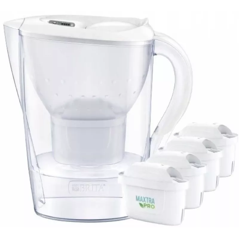 Brita Marella XL jarra + 4 cartuchos Maxtra (Blanco)