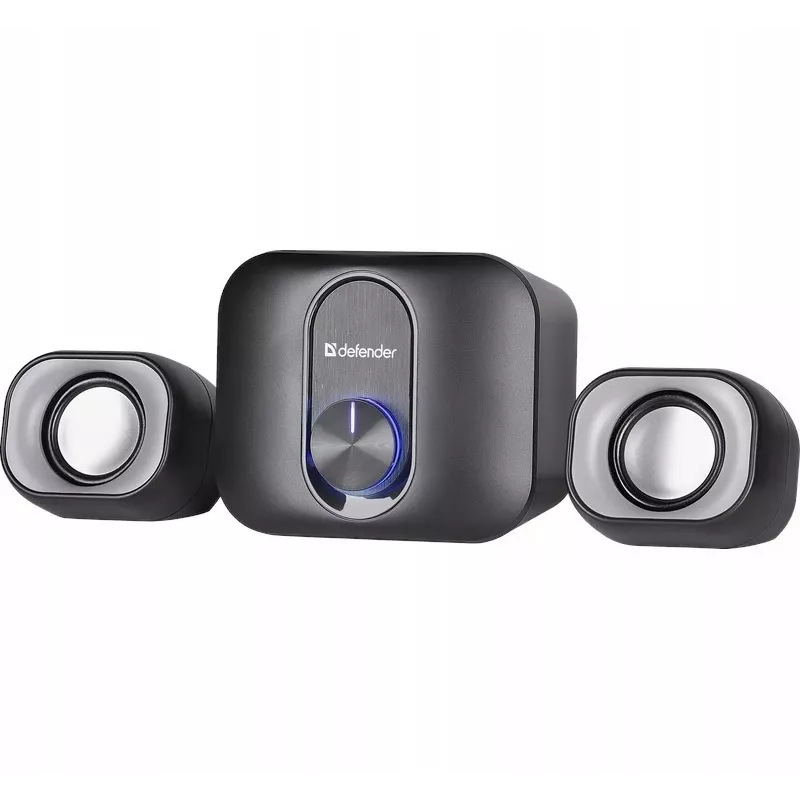 Altavoces de escritorio 2.1 DEFENDER V13 — 11 W RMS (6 W satélites, 5 W subwoofer), alimentación USB, entrada de 3,5 mm, negro