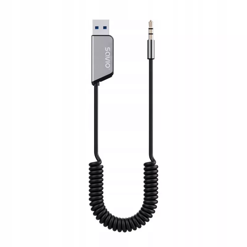 Savio TR-16 adaptador transmisor AUX con función manos libres, Bluetooth 5.3, Google Assistant/Siri