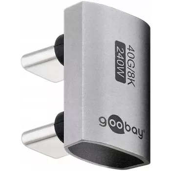 Adaptador/acoplador USB-C Goobay 74446 plateado contactos de níquel/oro