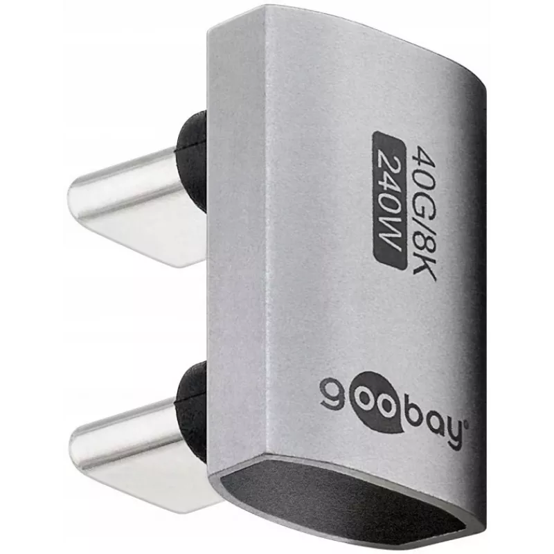 Adaptador/acoplador USB-C Goobay 74446 plateado contactos de níquel/oro