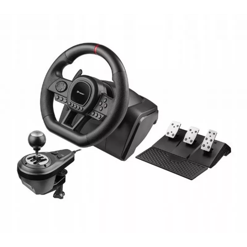 Volante Tracer SimRacer Manual Gearbox 6in1 con pedales y palanca de cambios, PC/PS4/PS3/Xbox One/Xbox 360/Switch