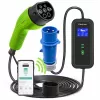 Cargador de coche EV móvil Qoltec ajustable 2en1 Type2 | 7kW | 230V | CEE 3 PIN | Wi-Fi | LCD | portátil | wallbox | 5m
