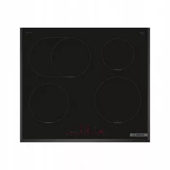 Placa de inducción Bosch PIF651HC1E, 60 cm, 4 zonas, control táctil, negra, 7400 W de potencia
