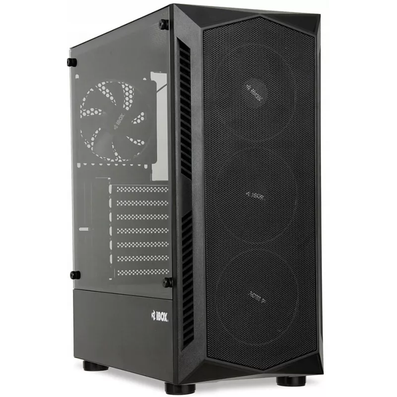 Caja de PC IBOX LUPUS 27 Midi Tower ATX, cristal templado, RGB, 455×200×380 mm, compatible con ATX, GPU hasta 32 cm