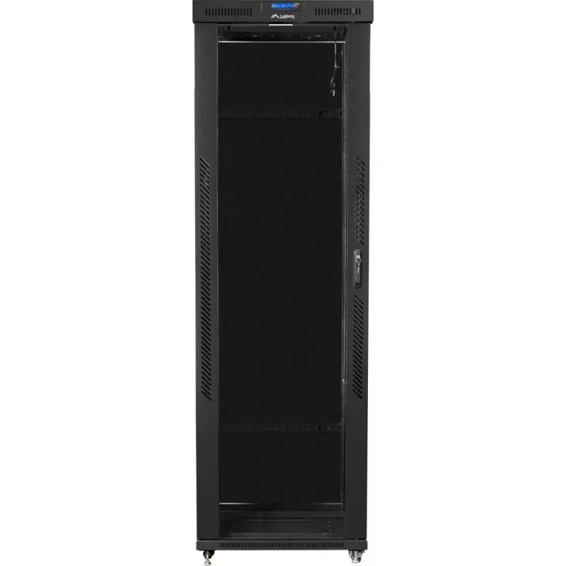 Lanberg FF01-8047-12BL armario rack de suelo de 19 pulgadas 47U, 800x1000 mm, puerta de cristal, LCD, IP20, para montar, negro