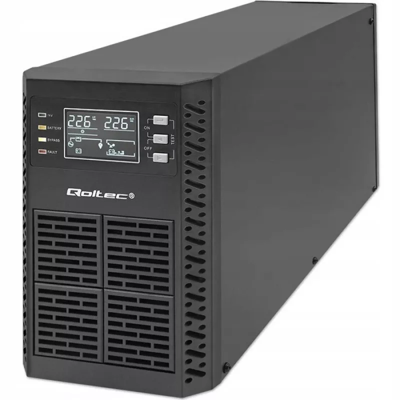 SAI Qoltec 52281 sistema de alimentación ininterrumpida doble conversión (online) 2 kVA 2000 W 3 salidas AC