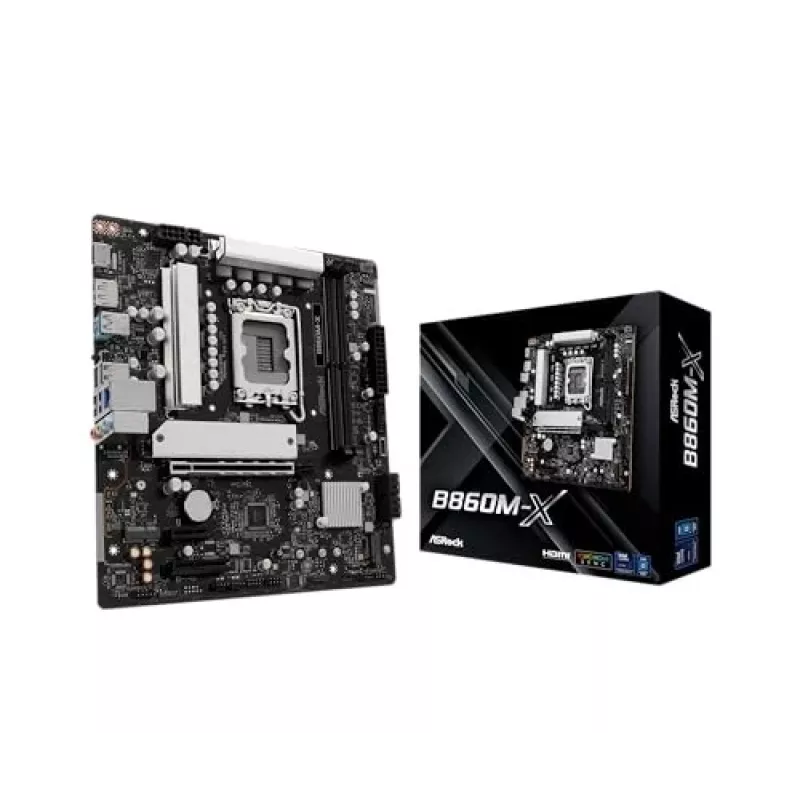 ASRock B860M-X placa base, Intel B860, LGA 1851, micro ATX, DDR5