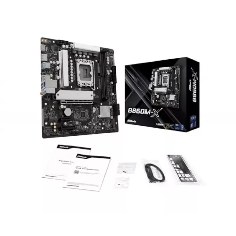 ASRock B860M-X placa base, Intel B860, LGA 1851, micro ATX, DDR5