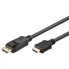 Cable Adaptador DisplayPort 1.2 a HDMI 1.4 4K @ 30Hz / Cable HDMI Ultra High Speed / Conector Macho Dorado para una Transmisión de Señal Impecable / Portátil