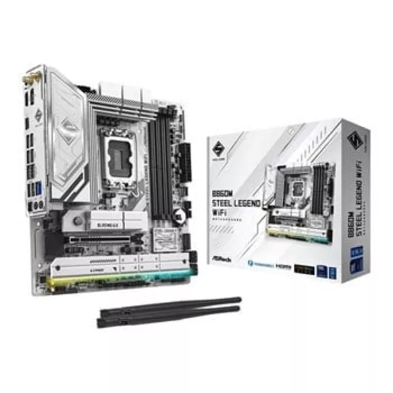 Placa base ASRock B860M Steel Legend WiFi — Intel B860, LGA 1851, micro‑ATX, DDR5, 4 DIMM, Wi‑Fi 6E, 2.5GbE