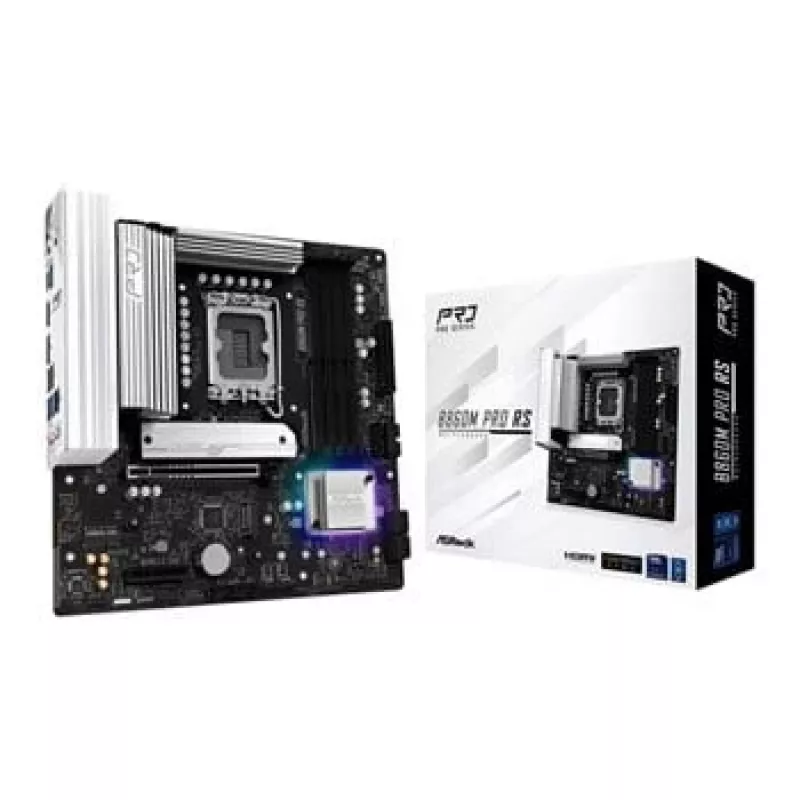 Placa base ASROCK B860M Pro RS — Intel B860, LGA 1851, micro ATX, DDR5, 4× DIMM, 2.5Gb LAN, 1×PCIe5 x16