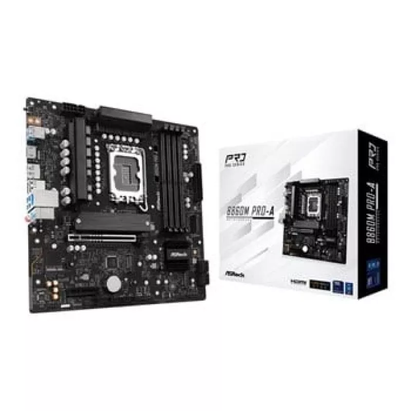Placa base ASRock B860M Pro-A micro ATX — Intel B860, LGA 1851, DDR5, 4 DIMM, hasta 256 GB, 2.5Gb Ethernet