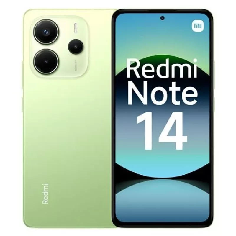 Xiaomi Redmi Note 14 4G teléfono inteligente 8 GB RAM 256 GB, 6,67" AMOLED, 108 MP, 5500 mAh, Dual SIM híbrida, USB Type-C, verde lima