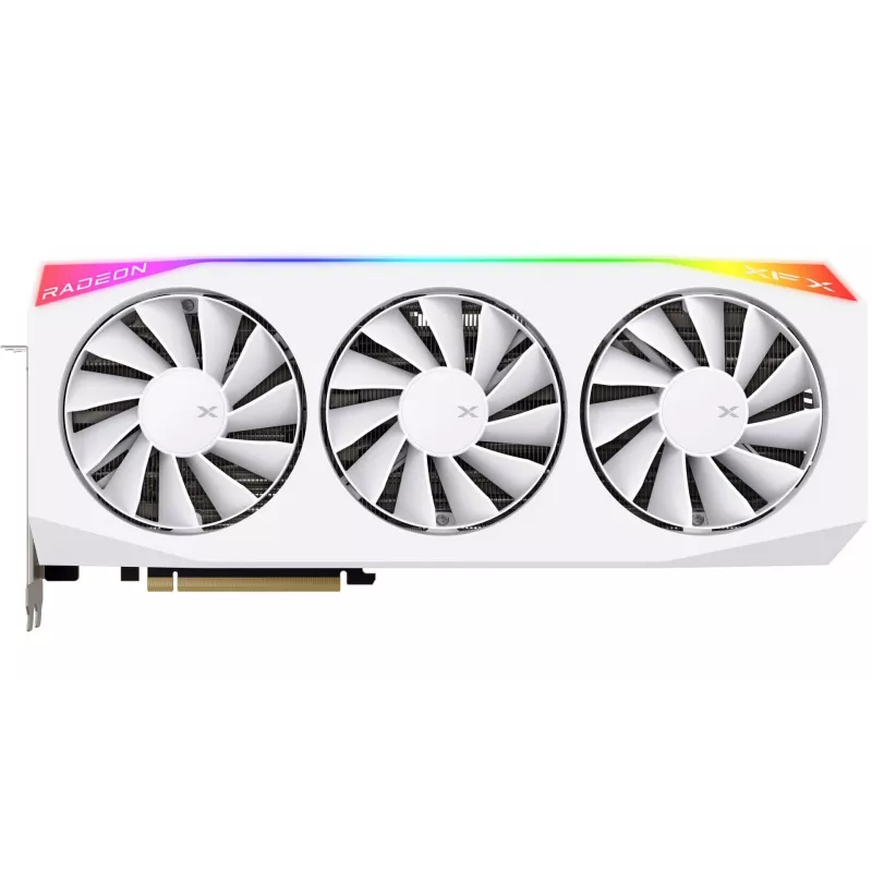 Tarjeta gráfica XFX Radeon RX 9070 XT — 16 GB GDDR6, 256 bits, PCIe x16, 3 ventiladores, Blanco, 360 mm