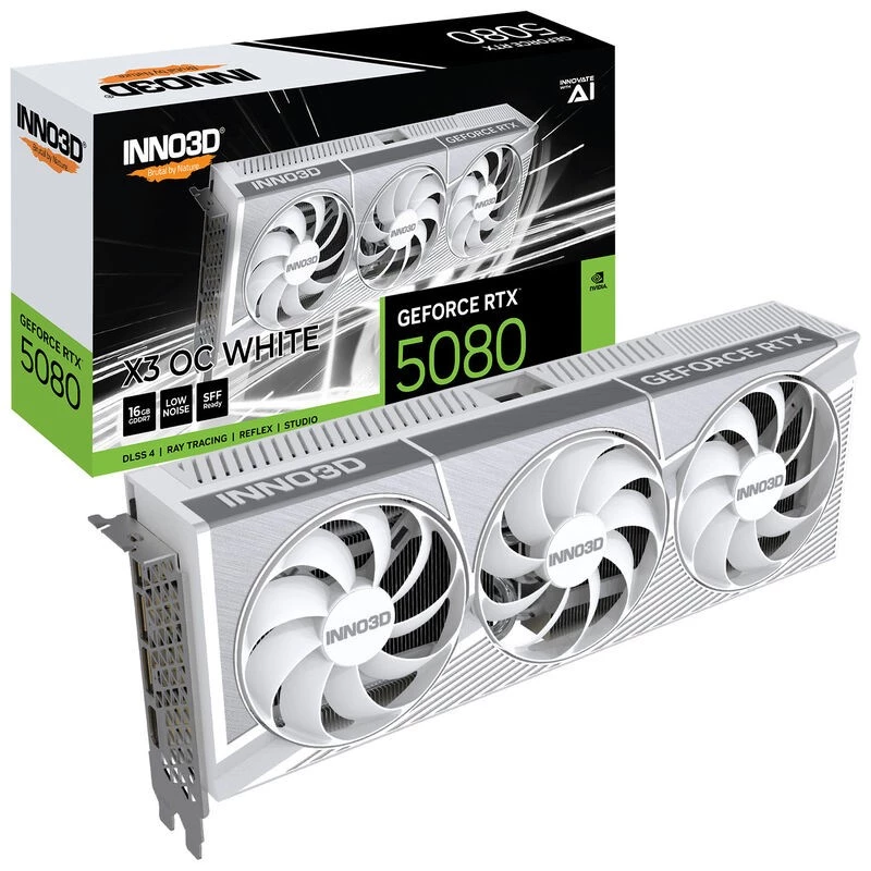 Tarjeta gráfica INNO3D GeForce RTX 5080 X3 OC White 16GB GDDR7