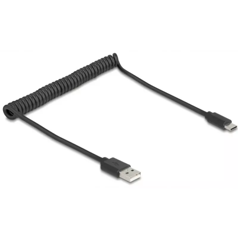 Cable USB DeLOCK USB 2.0 0,75 m USB A USB C Negro 90368