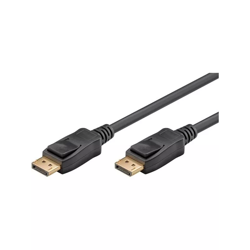 Cable DisplayPort conector macho > conector macho, 8K / 144Hz (negro, 2 metros, 54 Gbit/s, DisplayPort 2.0 / 2.1)