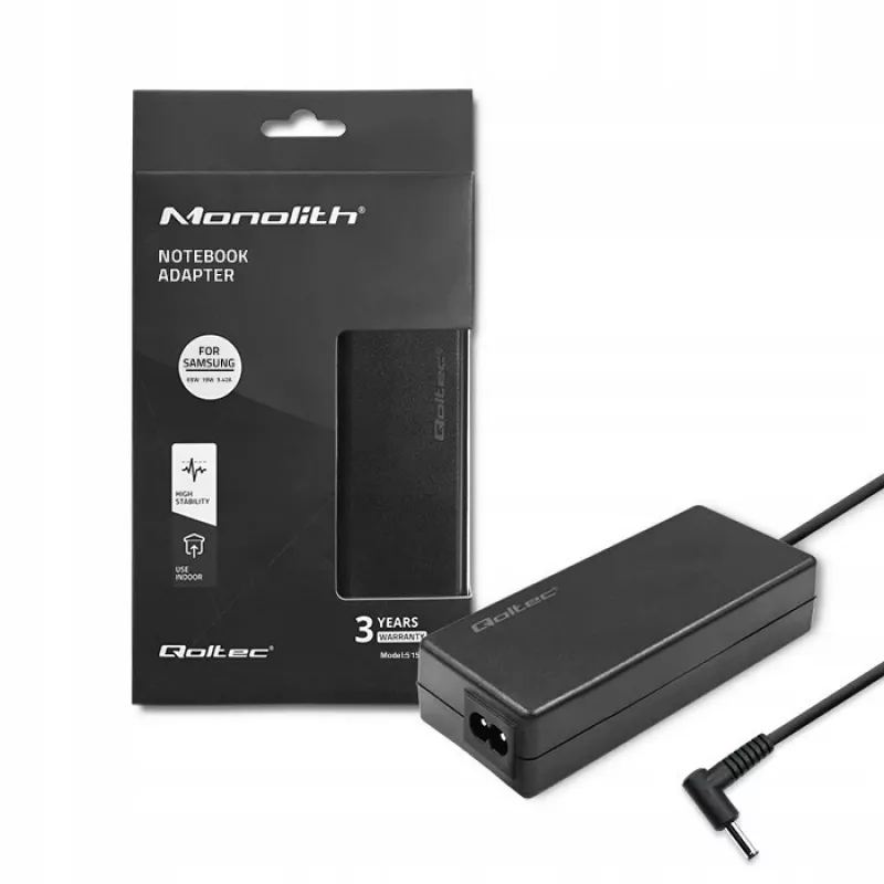 Fuente de alimentación QOLTEC 65W 19V 3,42A para portátiles y dispositivos compatibles