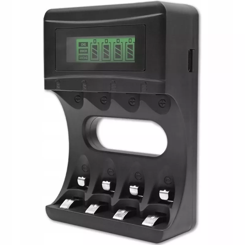 Cargador de baterías QOLTEC 50654 para baterías Ni‑MH R03 (AAA) y R6 (AA), 1800 mA