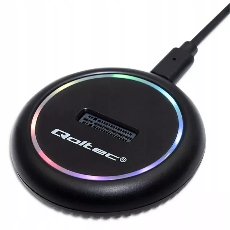 Base de acoplamiento para SSD M.2 QOLTEC 52275 para unidades SATA y NVMe, conexión USB