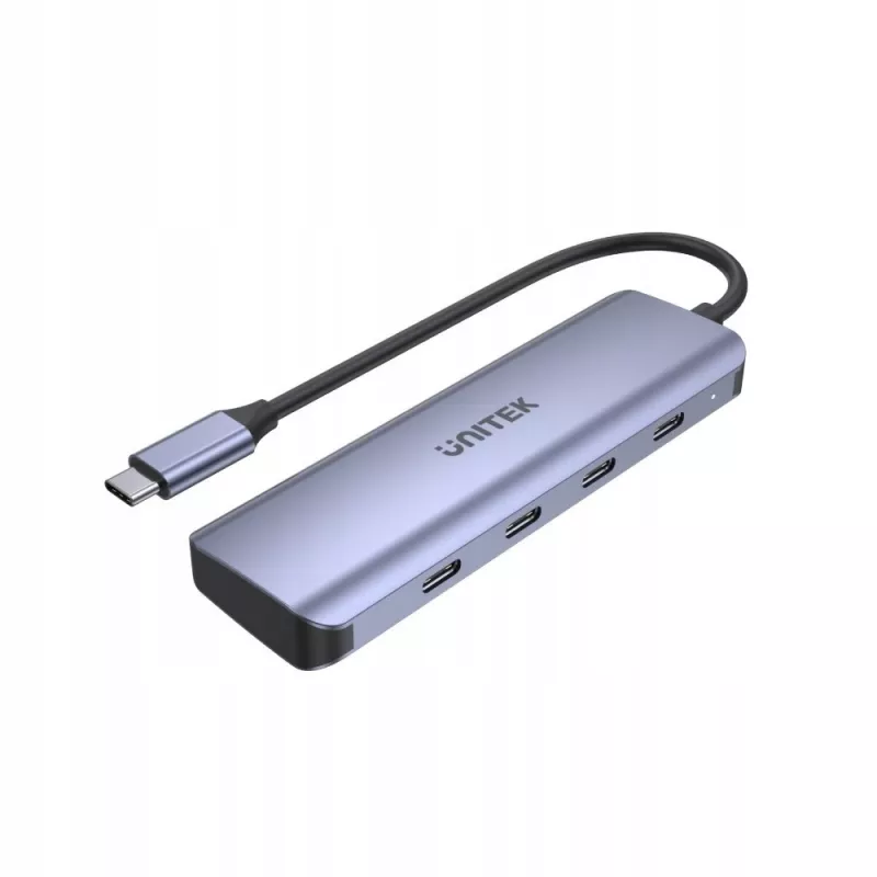 UNITEK uHUB Q4 hub USB Type-C 5000 Mbit/s gris