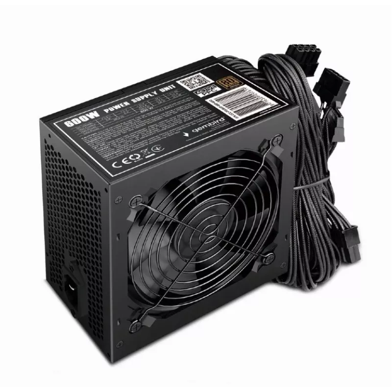 Fuente de alimentación ATX 80+Bronze 600W PFC activo, ventilador de 12 cm