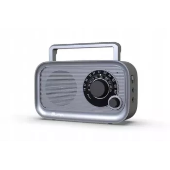 Radio portátil Eltra HANIA gris FM/AM, diseño compacto, a pilas