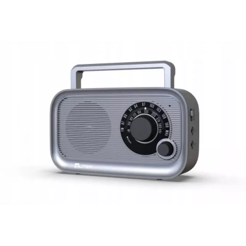 Radio portátil Eltra HANIA gris FM/AM, diseño compacto, a pilas