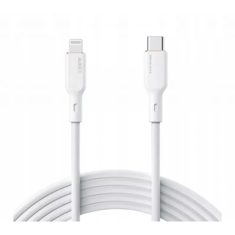 Cable de silicona blanco CB-SCL2 Lightning-USB-C USB Power Delivery USB-PD