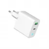 Cargador de red 220V GEMBIRD, universal, 1x USB Type-C PD 20 W, 1x USB-A 3.0 QC 18 W, indicador LED, blanco