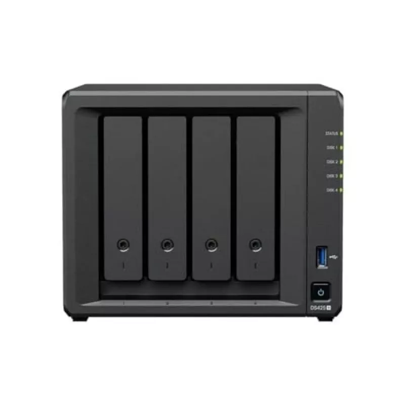 Servidor de almacenamiento NAS SYNOLOGY DS425+ — 4-Bay, Intel Celeron J4125 2,0–2,7 GHz, 2 GB DDR4, 0 TB, 2,5GbE, 2 ranuras M.2