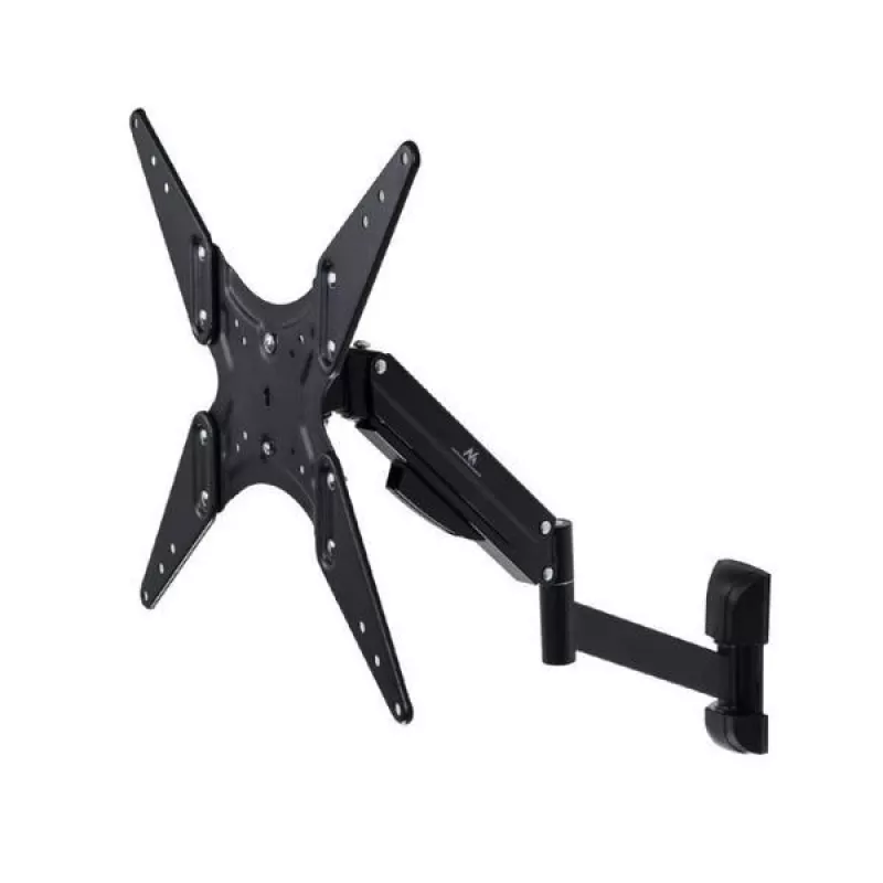 Soporte de pared con resorte de gas para TV MACLEAN MC-784 para televisores de 32–55 pulgadas, inclinación y altura ajustables, carga máx. 21 kg, montaje en pared, negro