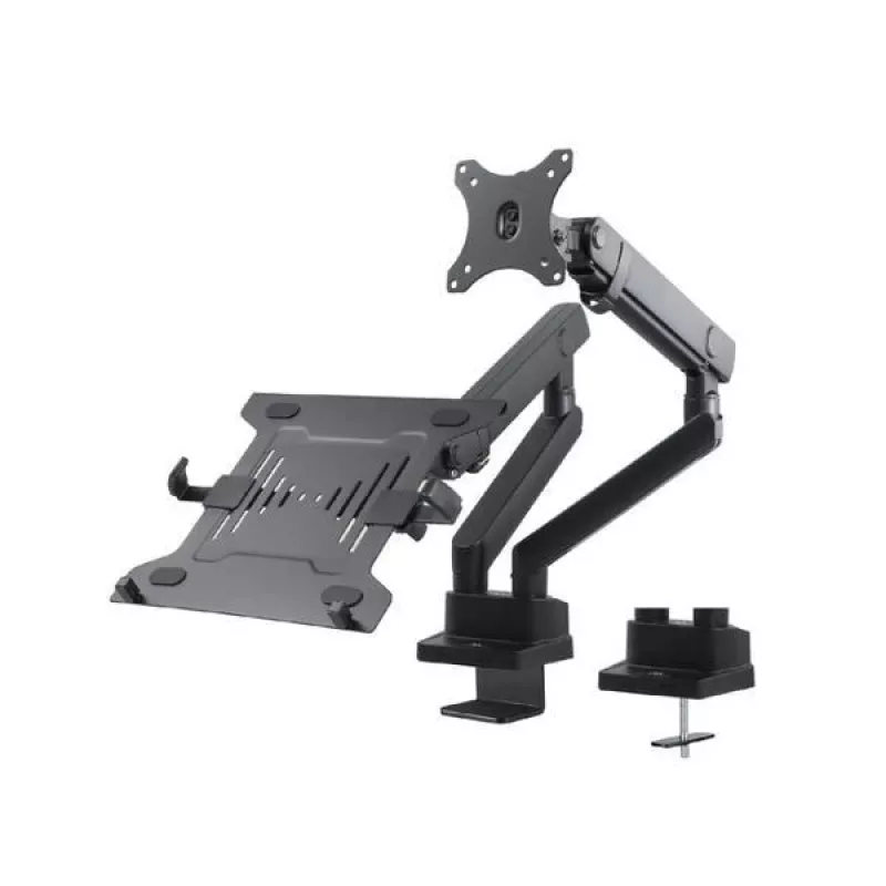 Soporte de mesa doble para monitor y portátil MACLEAN MC-813 para pantallas de 17–32