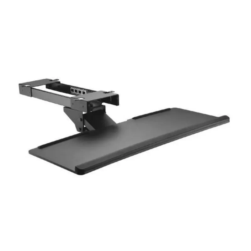 Maclean MC-757 bandeja para teclado bajo el escritorio, acero, máx. 2 kg, negra