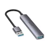 Unitek H1208A hub USB-A, 4 puertos (1x USB-A 5 Gbps, 3x USB-A 2.0), aluminio, plateado