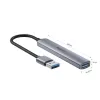 Unitek H1208A hub USB-A, 4 puertos (1x USB-A 5 Gbps, 3x USB-A 2.0), aluminio, plateado