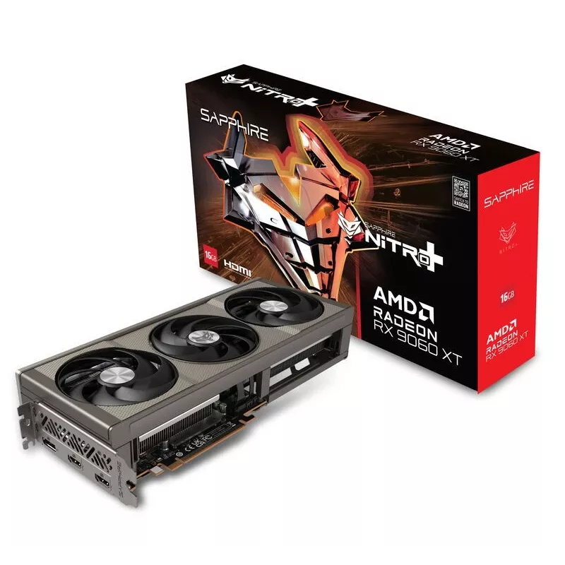 Tarjeta gráfica Sapphire NITRO+ Radeon RX 9060 XT — 16 GB GDDR6, 128-Bit, PCIe x16 5.0